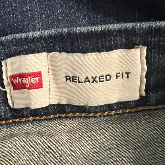 Wrangler Jeans men’s 40x30 relaxed fit 9TRLFMB cotton spandex blend dark wash - Picture 6 of 7